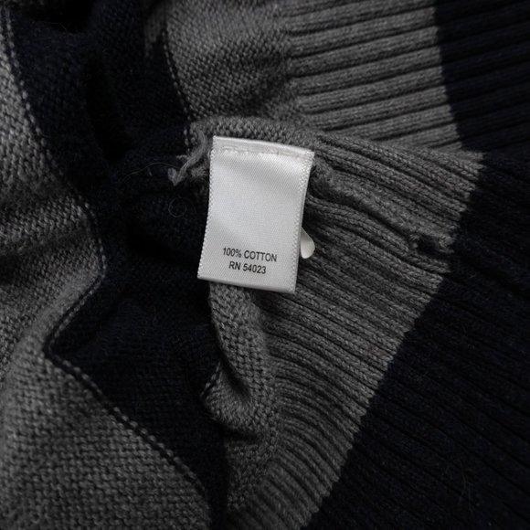 BANANA REPUBLIC grey navy asymmetrical turtle neck sweater size S - Picture 7 of 10